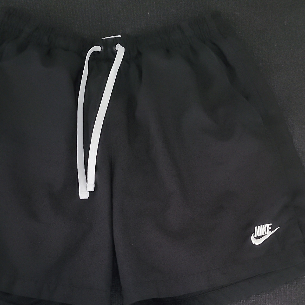 Nike Black Sports Shorts with White Drawstring